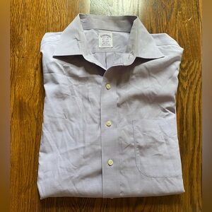 Brooks Brothers Dress Shirt 15.5 34 Classic Non Iron Purple Supima Cotton